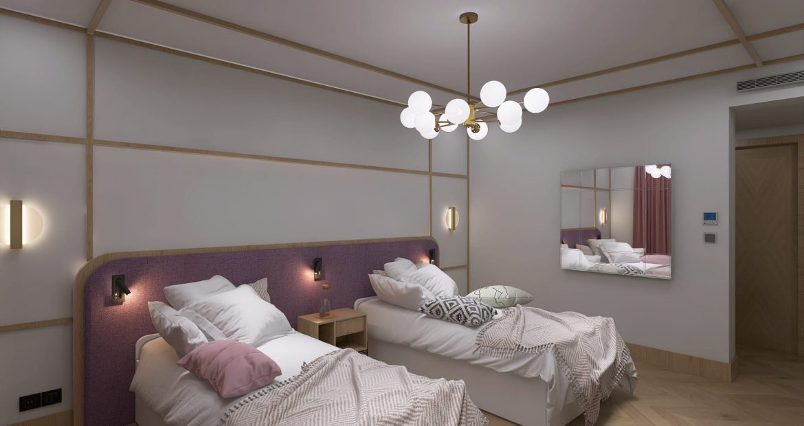 Hotel Negresco Plaza Mayor Habitación Doble Estándar Render